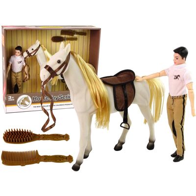 Viking Choice Speelgoedpaard met ruiter - Wit - 35x9x32cm Viking Choice Speelgoedpaard met ruiter - Wit - 35x9x32cm