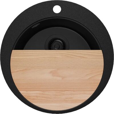 Évier Rond Noir Primagran - Compact, Durable, Moderne - Publicité Évier Rond Noir Primagran - Compact, Durable, Moderne - Publicité