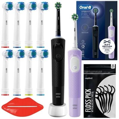 Szczoteczka elektryczna Oral-B Vitality Pro D103 - Czarny/Lilac, 2 rączki & 8 końcówek Szczoteczka elektryczna Oral-B Vitality Pro D103 - Czarny/Lilac, 2 rączki & 8 końcówek