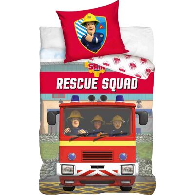 Zestaw pojedynczej poszewki na kołdrę i poszewki na poduszkę Fireman Sam Rescue Squad - rozmiar europejski Zestaw pojedynczej poszewki na kołdrę i poszewki na poduszkę Fireman Sam Rescue Squad - rozmiar europejski