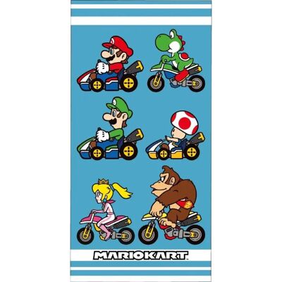 Nintendo Mario Kart Race Niebieska / Wielokolorowa Ręcznik z Bawełny Nintendo Mario Kart Race Niebieska / Wielokolorowa Ręcznik z Bawełny