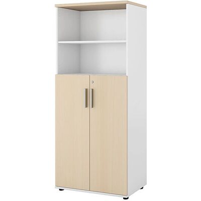 KaiserKraft Portland Schrank - 800x420mm, 1845mm H, Weiß Buchen KaiserKraft Portland Schrank - 800x420mm, 1845mm H, Weiß Buchen