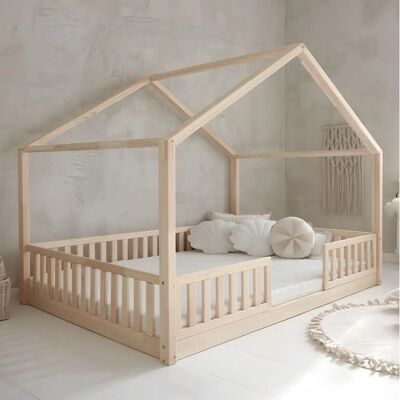 PETITS-MEUBLES Lit 140x200 avec Barrière & Sommier - Lit PETITS-MEUBLES Lit 140x200 avec Barrière & Sommier - Lit