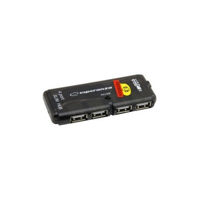 Esperanza EA112 Schnittstellen-Hub - 4 Ports - Schwarz Esperanza EA112 Schnittstellen-Hub - 4 Ports - Schwarz