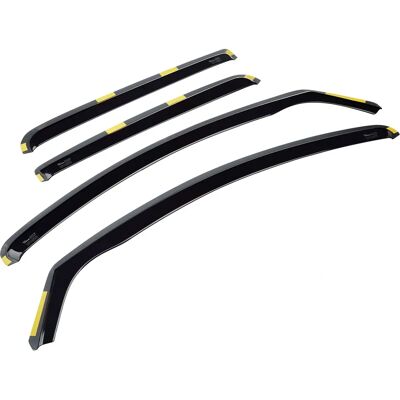 HEKO 13113 Winddeflector - 2 stuks, voor, zwart HEKO 13113 Winddeflector - 2 stuks, voor, zwart
