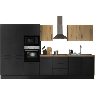 BALCULINA Turin Schwarz Küchenzeile - Küchenmodul mit E-Geräten BALCULINA Turin Schwarz Küchenzeile - Küchenmodul mit E-Geräten