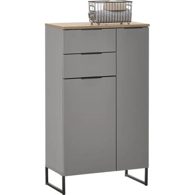 Balculina Denver Midischrank - 60x106x32 cm - Matt Szürke & Tölgy Balculina Denver Midischrank - 60x106x32 cm - Matt Szürke & Tölgy