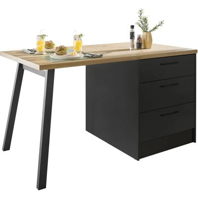 Balculina Turin Kuchyňský ostrov - 150cm Černý Moderní Balculina Turin Kuchyňský ostrov - 150cm Černý Moderní