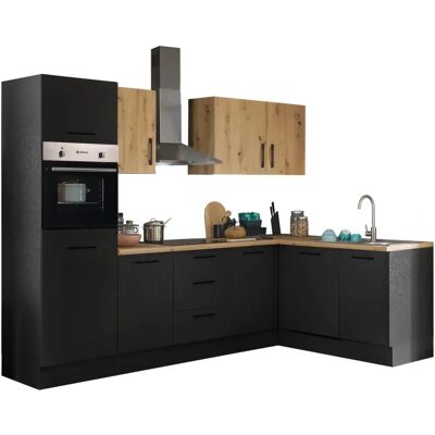 BALCULINA Turin Schwarz Winkelküche - Küche BALCULINA Turin Schwarz Winkelküche - Küche