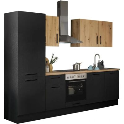 BALCULINA Turin Küchenzeile - Schwarz, Komplettküche, 280cm BALCULINA Turin Küchenzeile - Schwarz, Komplettküche, 280cm
