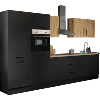 BALCULINA Turin Komplett Küchenset - Schwarz & Holzoptik BALCULINA Turin Komplett Küchenset - Schwarz & Holzoptik