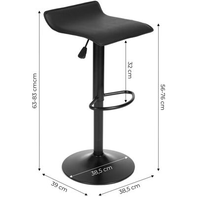 MODERNHOME Zwart verstelbare draaibare barkruk - Voetsteun - 54-76 cm MODERNHOME Zwart verstelbare draaibare barkruk - Voetsteun - 54-76 cm