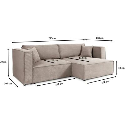 Keymon POSO - Grau Samt - 5 Sitzplätze - Sofa Keymon POSO - Grau Samt - 5 Sitzplätze - Sofa