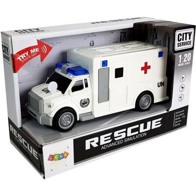 Lean Toys Krankenwagen - 1:20 mit Sound & Licht Lean Toys Krankenwagen - 1:20 mit Sound & Licht