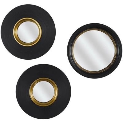 Set de 3 miroirs muraux Intesi - Décoratif, Noir - Publicité Set de 3 miroirs muraux Intesi - Décoratif, Noir - Publicité