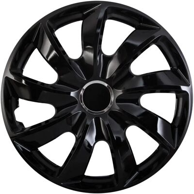 Ensemble de capuchons de roue noirs NRM 15" - Centre de roue - Publicité Ensemble de capuchons de roue noirs NRM 15" - Centre de roue - Publicité