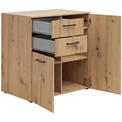 Carryhome Kommode - Artisan Eiche - 2-türig, 2-Schubladen - Schrank Carryhome Kommode - Artisan Eiche - 2-türig, 2-Schubladen - Schrank