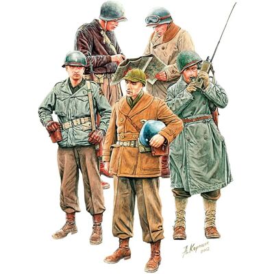 Mini Art US Officers Model - 1/35 Scale Historical Figurine Mini Art US Officers Model - 1/35 Scale Historical Figurine