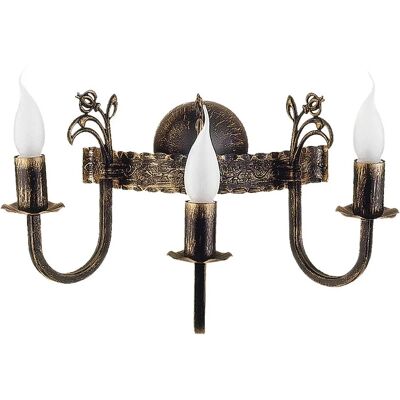Jupiter Korona Applique Classique - Patine faite à la main, 3 lumières - Publicité Jupiter Korona Applique Classique - Patine faite à la main, 3 lumières - Publicité