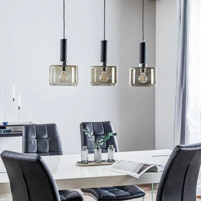 Jupiter Vanes Lampe suspendue moderne chrome noir fumé - Lampe de plafond - Publicité Jupiter Vanes Lampe suspendue moderne chrome noir fumé - Lampe de plafond - Publicité