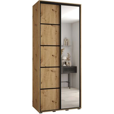 Abiks Möbel - DAVOS - Noir - 100 cm - Armoire - Publicité Abiks Möbel - DAVOS - Noir - 100 cm - Armoire - Publicité