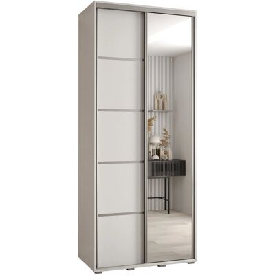 ABIKSMEBLE - DAVOS - Blanc/Argent - 2 portes - Armoire - Publicité ABIKSMEBLE - DAVOS - Blanc/Argent - 2 portes - Armoire - Publicité