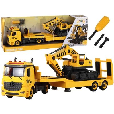 Lean Toys Low-Loader Bagger - Gelb - Faltbar - Licht & Ton - Spielzeug Lean Toys Low-Loader Bagger - Gelb - Faltbar - Licht & Ton - Spielzeug