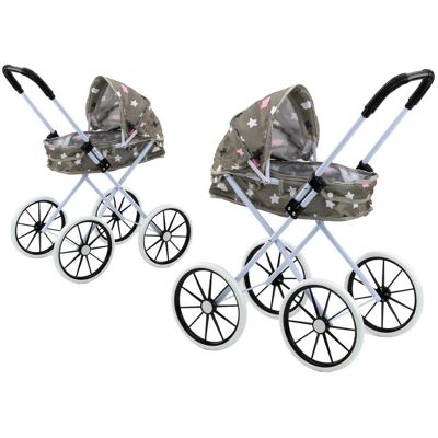 Leantoys - Stroller - Grau - Große Schaumräder - Doll stroller Leantoys - Stroller - Grau - Große Schaumräder - Doll stroller