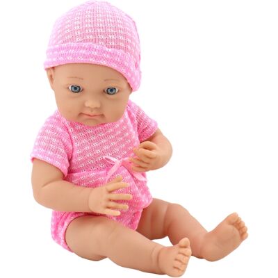 Lean Toys Zabawka lalka - różowe ubranie - 39x18x10 cm - ruchoma - Laleczka do zabawy Lean Toys Zabawka lalka - różowe ubranie - 39x18x10 cm - ruchoma - Laleczka do zabawy