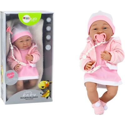 Viking Choice Babypuppe - rosa Kleid - bewegliche Gliedmaßen - inkl. Schnuller & Steppdecke Viking Choice Babypuppe - rosa Kleid - bewegliche Gliedmaßen - inkl. Schnuller & Steppdecke