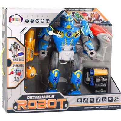 Leantoys - Robot do skręcania - niebieski - dźwięk - Zabawka robot Leantoys - Robot do skręcania - niebieski - dźwięk - Zabawka robot