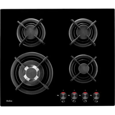 Amica PG6411SR Kochfeld Schwarz Einbau Gas 4 Zonen Amica PG6411SR Kochfeld Schwarz Einbau Gas 4 Zonen