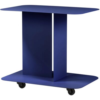 noo.ma - Beistelltisch mit Rädern aus Stahl - Marin blau - 60x54x40 cm - Coffee Table noo.ma - Beistelltisch mit Rädern aus Stahl - Marin blau - 60x54x40 cm - Coffee Table