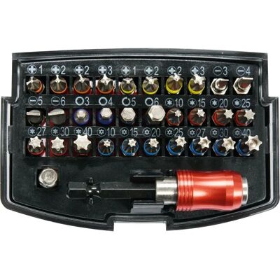 Conjunto de pontas de chave de fenda Yato YT-04622 - Profissional, 32 peças, Aço inox, Com adaptador Conjunto de pontas de chave de fenda Yato YT-04622 - Profissional, 32 peças, Aço inox, Com adaptador