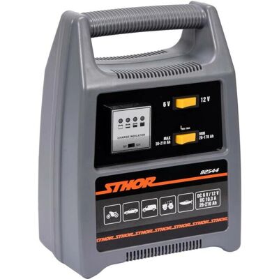 Sthor 82544 Fahrzeugbatterieladegerät - 6V/12V, 10A, LED-Anzeige Sthor 82544 Fahrzeugbatterieladegerät - 6V/12V, 10A, LED-Anzeige