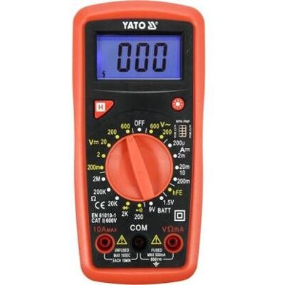 Yato YT-73081 Digitaalinen Multimittari - Multimetri, CAT II 600V Yato YT-73081 Digitaalinen Multimittari - Multimetri, CAT II 600V