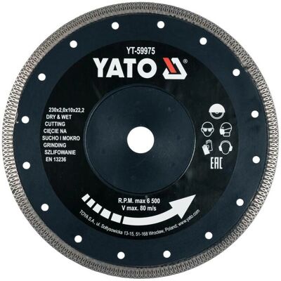 Yato YT-59975 Winkelschleifer-Zubehör - Diamantscheibe 230mm Keramik Yato YT-59975 Winkelschleifer-Zubehör - Diamantscheibe 230mm Keramik