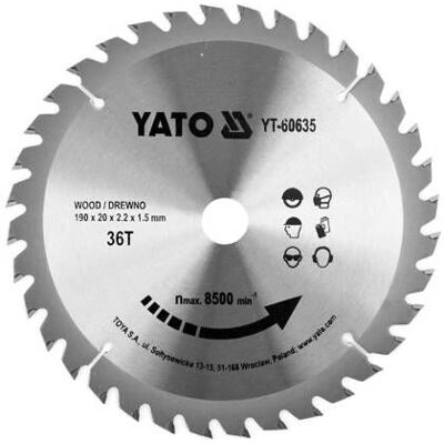 Yato YT-60635 Lame de scie circulaire - 36T - 19cm - Bois & Plastique - Publicité Yato YT-60635 Lame de scie circulaire - 36T - 19cm - Bois & Plastique - Publicité