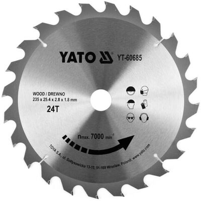 Yato YT-60685 Kreissägeblatt - 24Z - Ø235 mm Yato YT-60685 Kreissägeblatt - 24Z - Ø235 mm