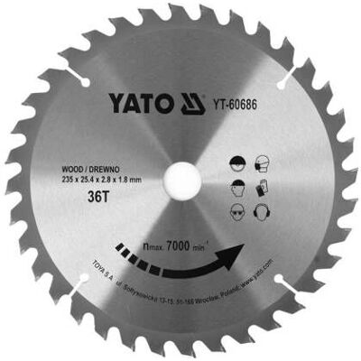 Yato YT-60686 Lama per Sega Circolare - TCT - 23,5cm Yato YT-60686 Lama per Sega Circolare - TCT - 23,5cm