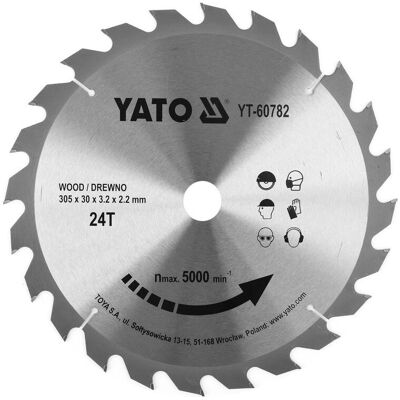 Yato YT-60782 Kreissägeblatt - 24Z, 305mm - Holzschnitt Yato YT-60782 Kreissägeblatt - 24Z, 305mm - Holzschnitt