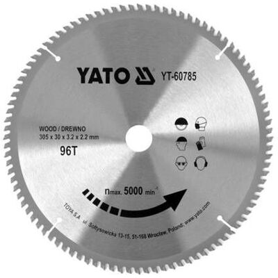 Yato YT-60785 Kreissägeblatt - Holz, 305mm, 96 Zähne Yato YT-60785 Kreissägeblatt - Holz, 305mm, 96 Zähne