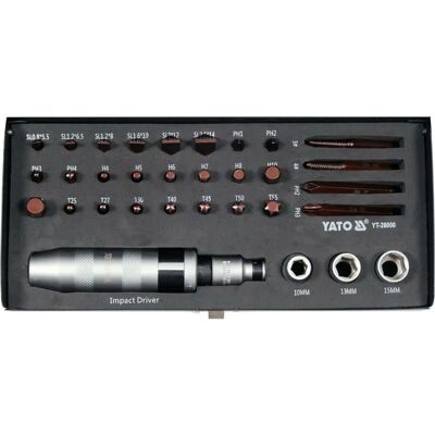 Zestaw Wkrętaków Udarowych Yato YT-28000 - 32 Elementy Zestaw Wkrętaków Udarowych Yato YT-28000 - 32 Elementy