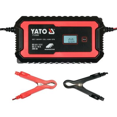 Yato YT-83002 Fahrzeugbatterieladegerät - 10A, bis 200Ah, IPX0 Yato YT-83002 Fahrzeugbatterieladegerät - 10A, bis 200Ah, IPX0