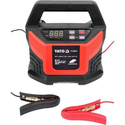 Yato YT-83037 Fahrzeugbatterieladegerät - 12 V, Schwarz, Rot Yato YT-83037 Fahrzeugbatterieladegerät - 12 V, Schwarz, Rot