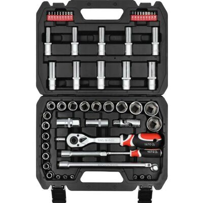 Yato YT-12660 Steckschlüssel-Set - 60 Stück mit Ratschenfunktion Yato YT-12660 Steckschlüssel-Set - 60 Stück mit Ratschenfunktion
