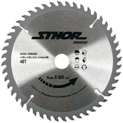 Sthor 08822 Kreissägeblatt - 48 Zähne, Ø160mm - Holz & Kunststoff Sthor 08822 Kreissägeblatt - 48 Zähne, Ø160mm - Holz & Kunststoff