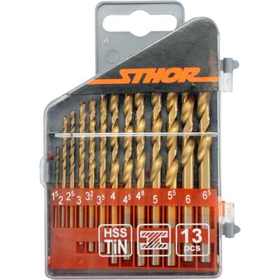 Sthor 22300 Bohrer - Titan, 13 st, 1,5-6,5mm - Bohrerset Sthor 22300 Bohrer - Titan, 13 st, 1,5-6,5mm - Bohrerset