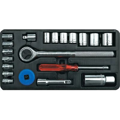Sada 58210 odolných hlavic na klíče - 21 kusů, 3/8" Sada 58210 odolných hlavic na klíče - 21 kusů, 3/8"