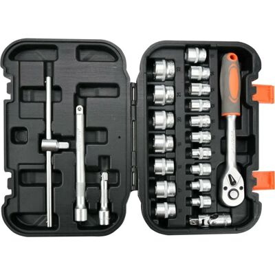 Sthor 58661 Werkzeugset - 22-teilig, 3/8 Zoll Antrieb - Hochwertiger Stahl Sthor 58661 Werkzeugset - 22-teilig, 3/8 Zoll Antrieb - Hochwertiger Stahl
